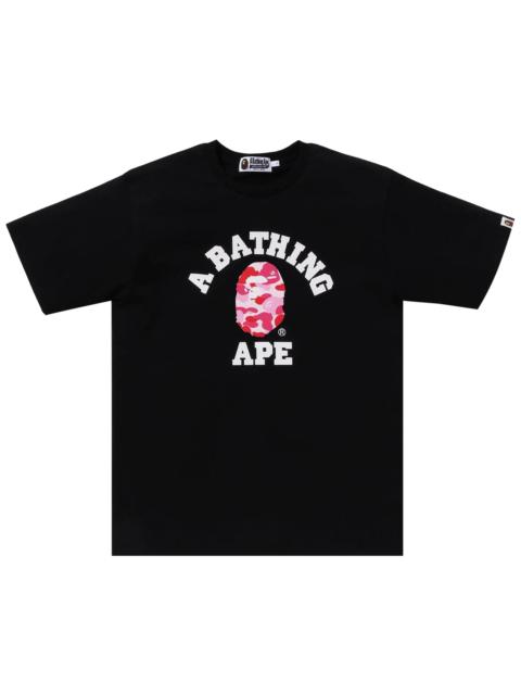 A BATHING APE® BAPE ABC Camo College Organic Tee 'Black/Pink'