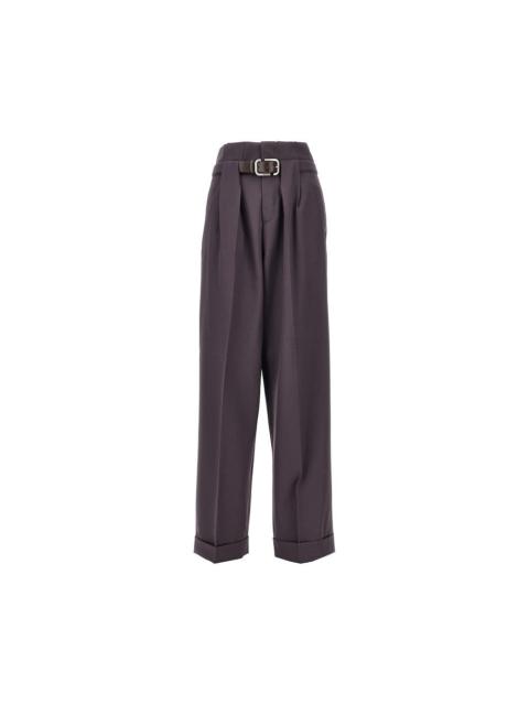 THE ATTICO The Attico Gabardine Pants with Belt Purple