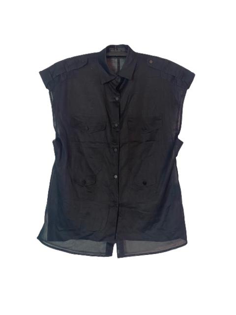 Alexander Wang Sheer Button Up Shirt Sleeveless