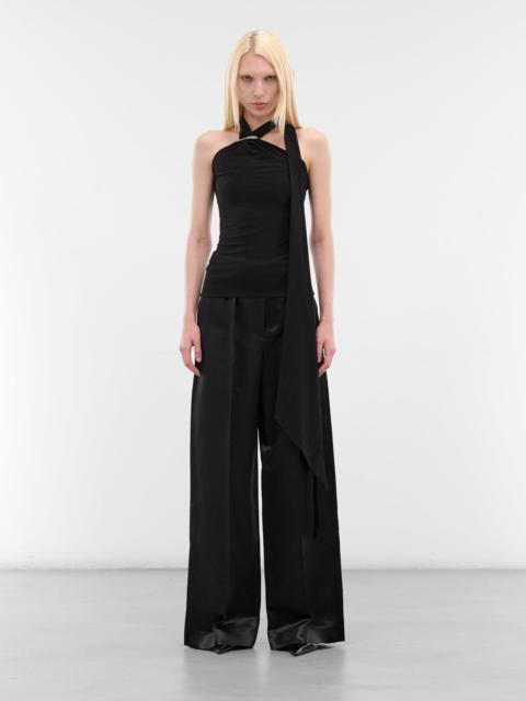 GRACE LING Black Claw Halter Scarf Top