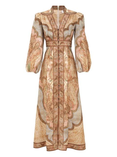 Zimmermann WANDERLUST LOW-CUT MIDI DRESS