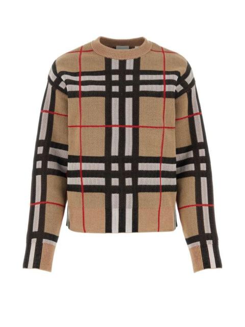 Burberry Woman Embroidered Stretch Piquet Sweater