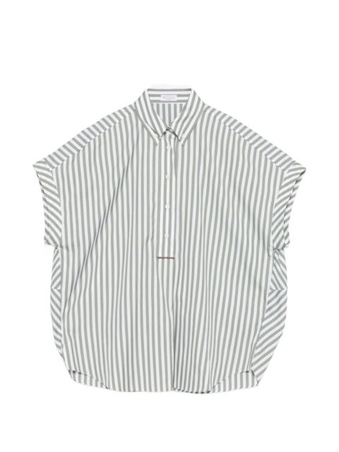 Brunello Cucinelli Brunello Cucinelli Women Cotton And Silk Striped Shirt