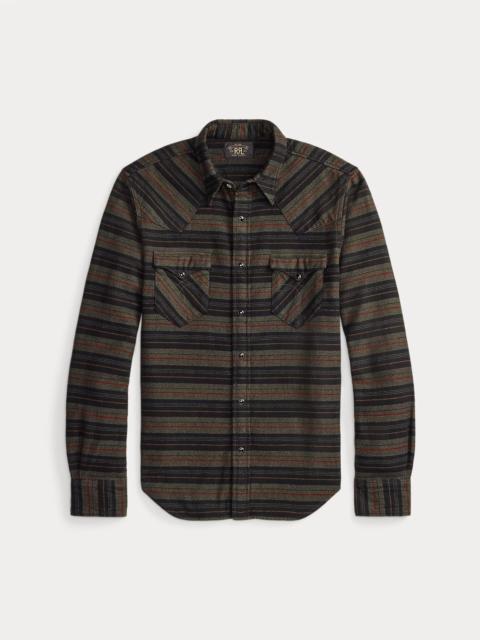 RRL by Ralph Lauren Slim Fit Plaid Twill Western Shirt