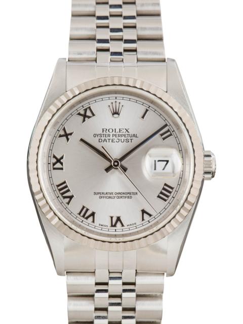 ROLEX Rolex Datejust 36 Steel 16234 Rhodium Roman Dial