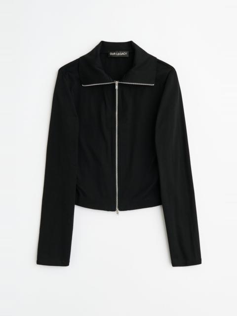 Our Legacy Slim Zip Longsleeve Coal Essential Rib