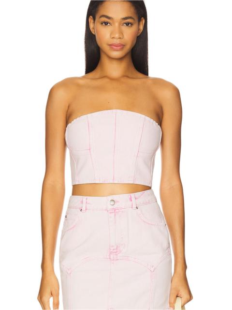 Fleur du Mal Colored Denim Bustier Top