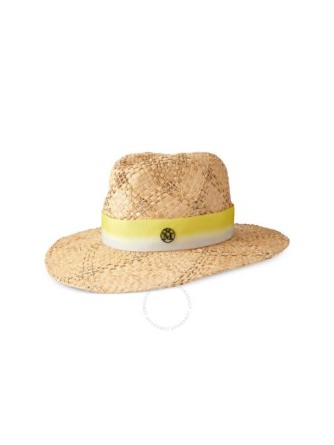 Maison Michel Ladies Yellow Henrietta Straw Fedora Hat