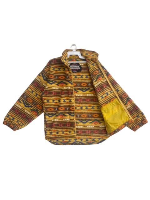 Other Designers Vintage - Vtg 90s rare ELLESSE native art navajo aztec fleece jacket