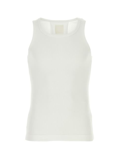 Givenchy White stretch cotton tank top