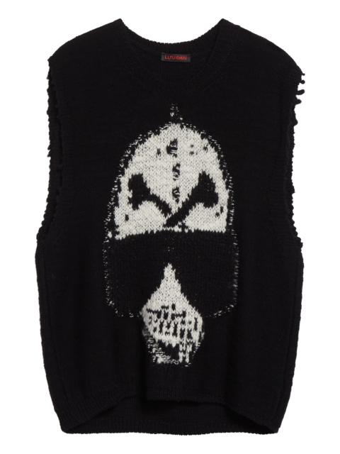LU'U DAN LU'U DAN Oversize Sweater Vest in Renegade Man /Black at Nordstrom