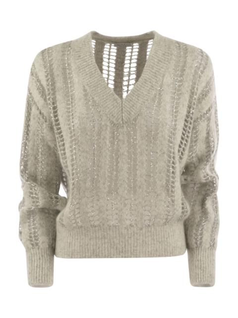 Wool And Mohair V-neck Sweater