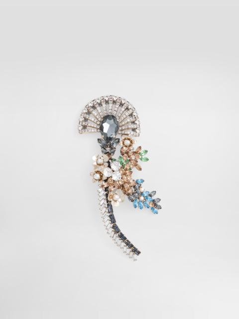 Dolce & Gabbana Maxi floral brooch with rhinestones