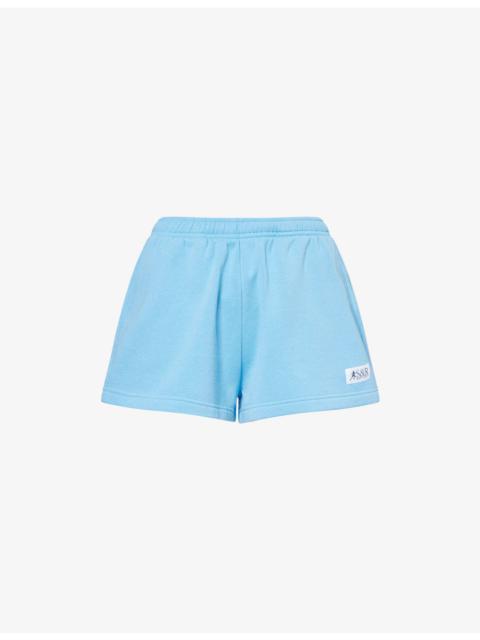 Sporty & Rich Runner Soft Disco Cotton-Jersey Shorts