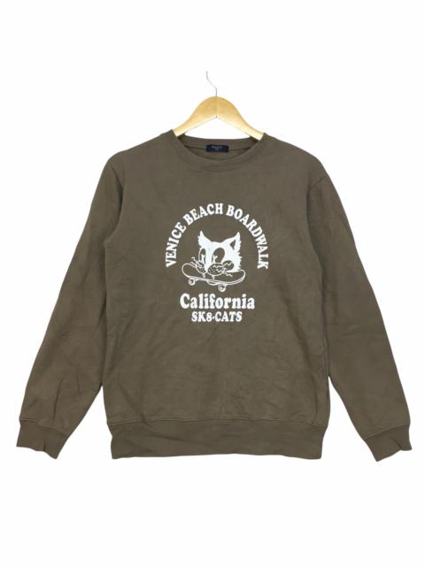 Other Designers Vintage - Vtg GLAZOS SKATEBOARD SK8-CATS Sweatshirt Venice Beach