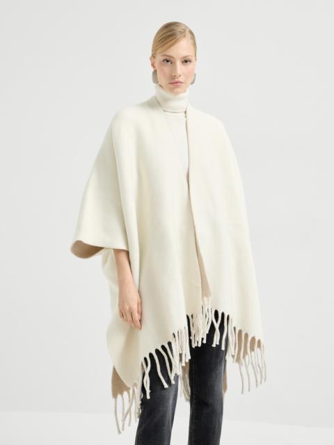 Brunello Cucinelli Wool and cashmere reversible double knit poncho
