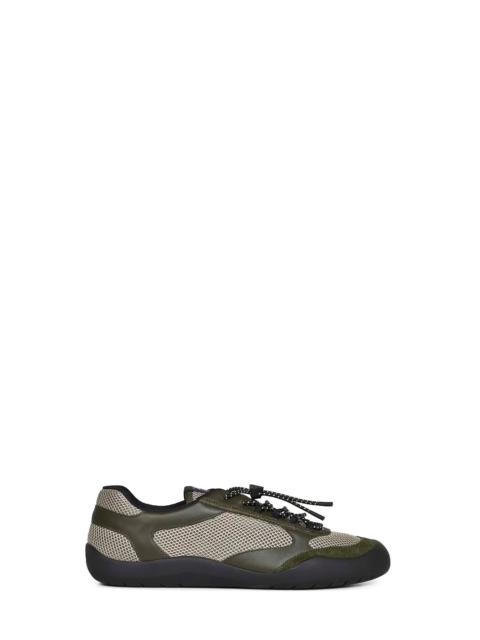 Prada Prada Calzature Men Military Leather And Mesh Fabric Speedrock Sneakers