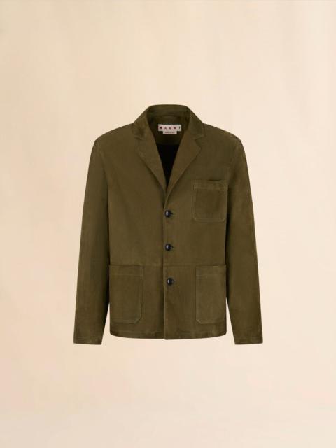 Marni DEEP GREEN SUEDE JACKET