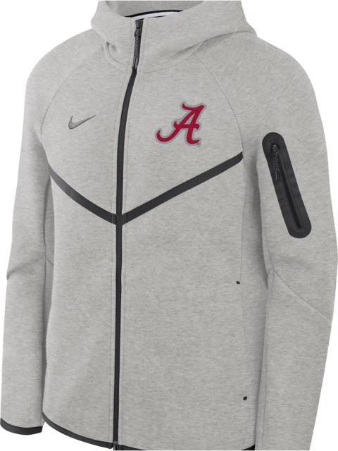 Nike Nike Men's Alabama Crimson Tide Dark Grey Heather Tech Fleece Full-Zip Hoodie