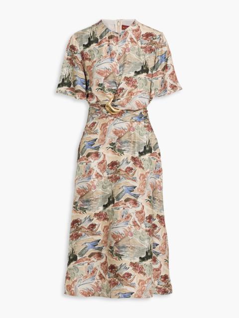 Altuzarra Printed silk-twill midi dress