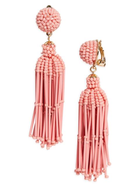 CAROLINA HERRERA Carolina Herrera Beaded Tassel Drop Earrings in Sunset at Nordstrom