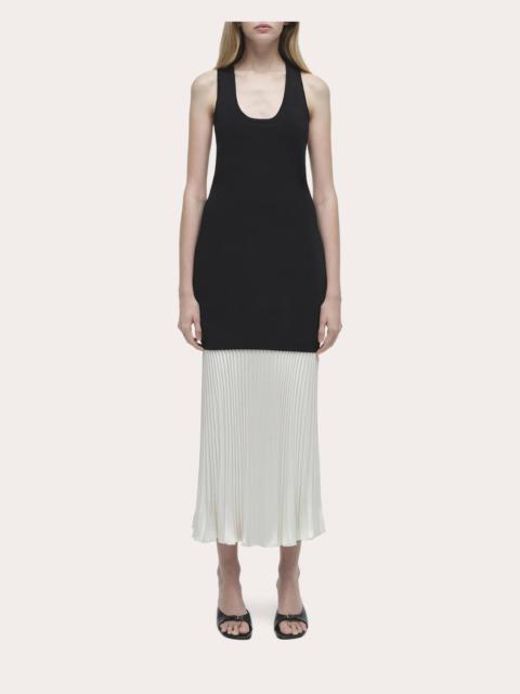 SIMKHAI Zaden Knit Combo Pleated Midi Dress