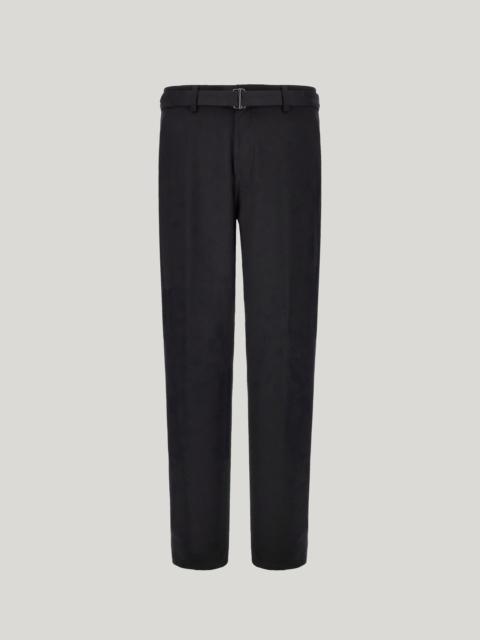 Canali BLACK FLANNEL IMPECCABILE WOOL TAPERED FIT CHINOS
