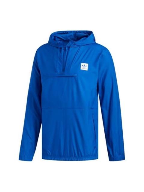 adidas adidas originals Hip Windbreaker hooded Windproof Sports Jacket Royal blue EE2953