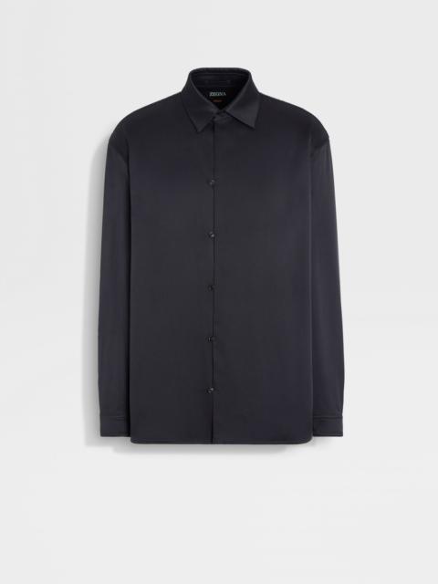 ZEGNA BLACK SILK SHIRT