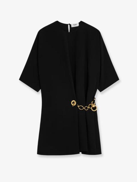 CELINE Celine Women Wrap Dress With Gold Metal Charms