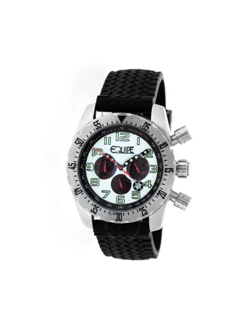 Other Designers Equipe Headlight Chronograph White Dial Black Leather Men's Watch E601