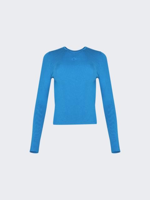 Marine Serre Open Back Pullover Top Azur