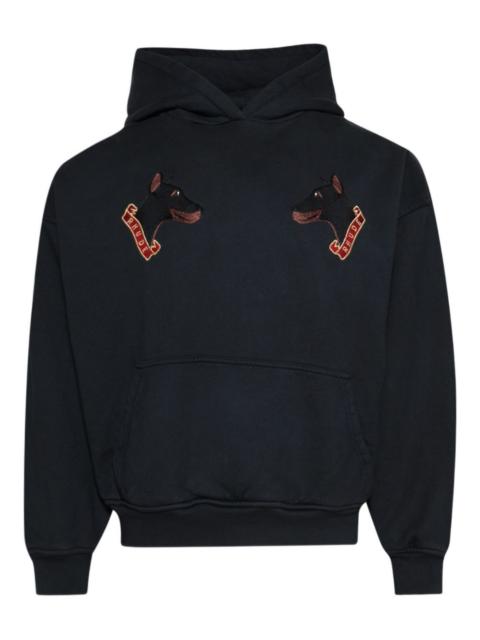 Rhude dog-embroidered hoodie