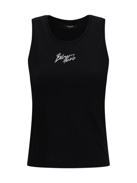Balmain Balmain Women Paris Brush Print Tank Top