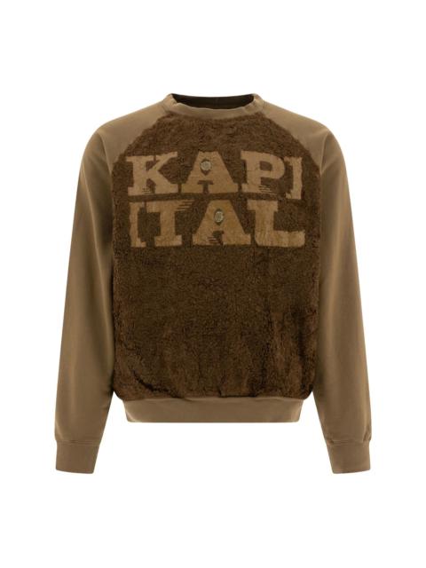 faux fur-embellished sweatshirt