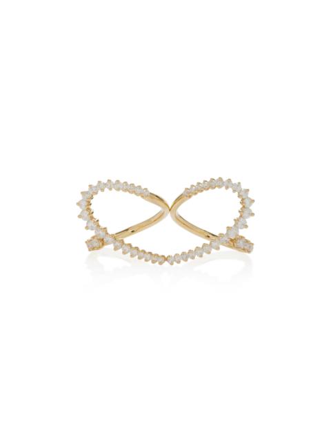 Yvonne Léon 18K Yellow Gold Diamond Double Heart Ring gold