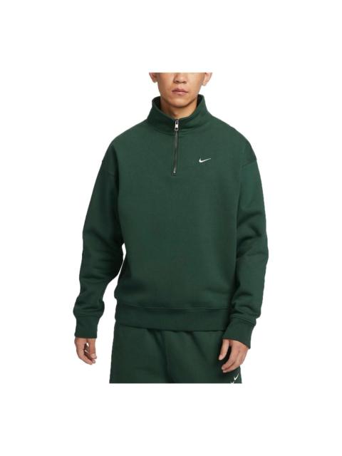 Nike Nike Solo Swoosh 1/4 Zip Sweatshirt (Asia Sizing) 'Green' DQ5210-323