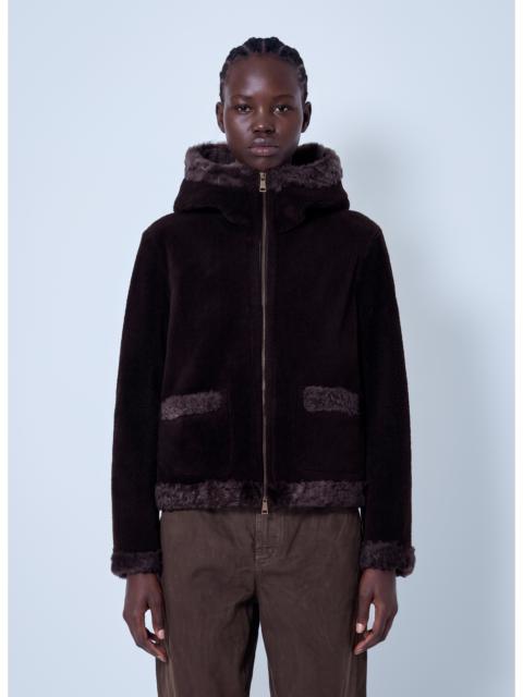 Moncler Moncler Women Leuctre Hooded Shearling Short Down Jacket