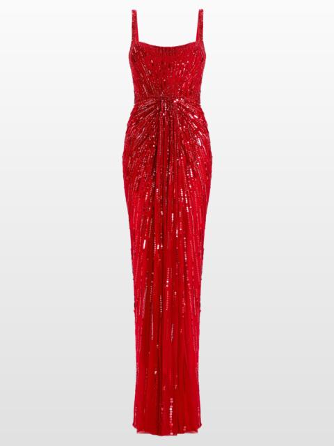 JENNY PACKHAM Jenny Packham Chrissy Sequin-embellished Dress in Chilli Red at Nordstrom