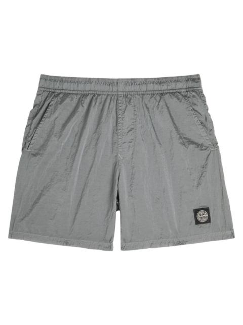 Stone Island Stone Island Logo Crinkled Nylon Swim Shorts