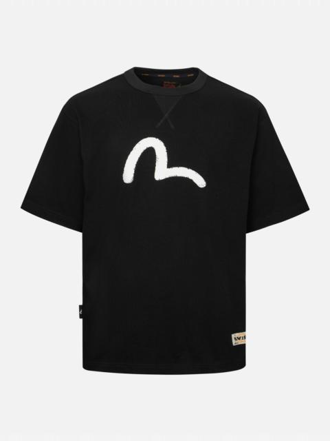 EVISU Seagull and Vintage Image Print Relax Fit T-Shirt