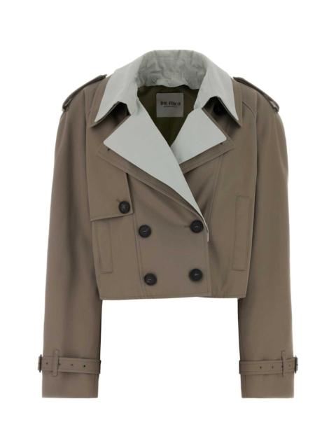 THE ATTICO The Attico Women Dove Grey Gabardine Trench Coat