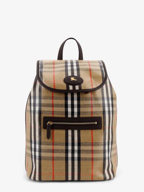 Burberry Burberry Men Highlands Coated Canvas Backpack With Front Logo