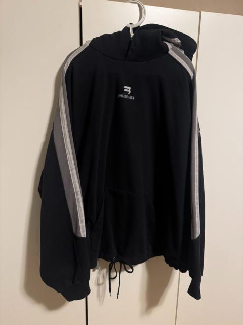 BALENCIAGA Balenciaga Distressed Double Stripe Hoodie