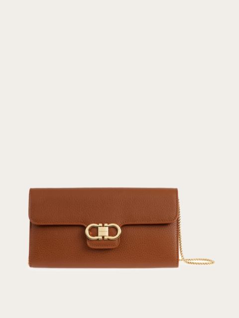 FERRAGAMO Gancini wallet with shoulder strap