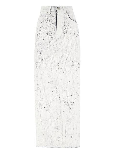 MM6 Maison Margiela coated-finish midi skirt