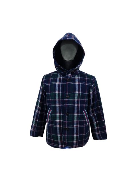 Other Designers Frapbois Plaid Hood Button Up Wool Jacket