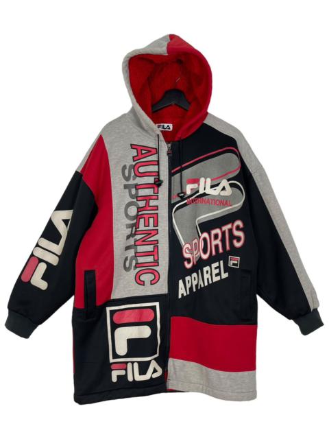 Other Designers Vintage Distressed Fila Big Logo Fur Lining Jacket