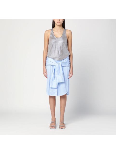 Other Designers Giuseppe Di Morabito Shirt Dress In Light Blue With Rhinestones Women