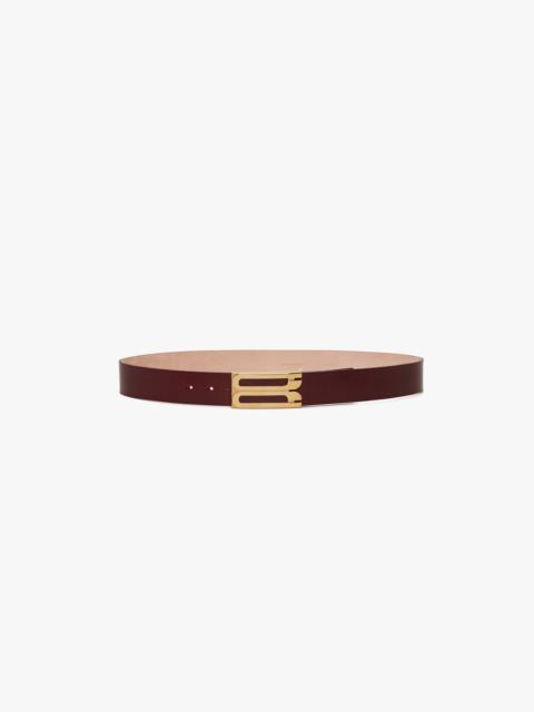 Victoria Beckham Jumbo Frame Belt In Burgundy Leather